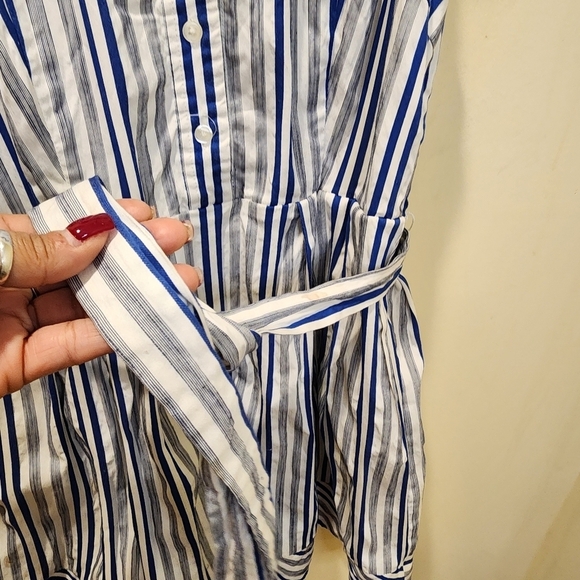 MILLY Stripes Casual half buttons dress size 8 - Picture 8 of 15